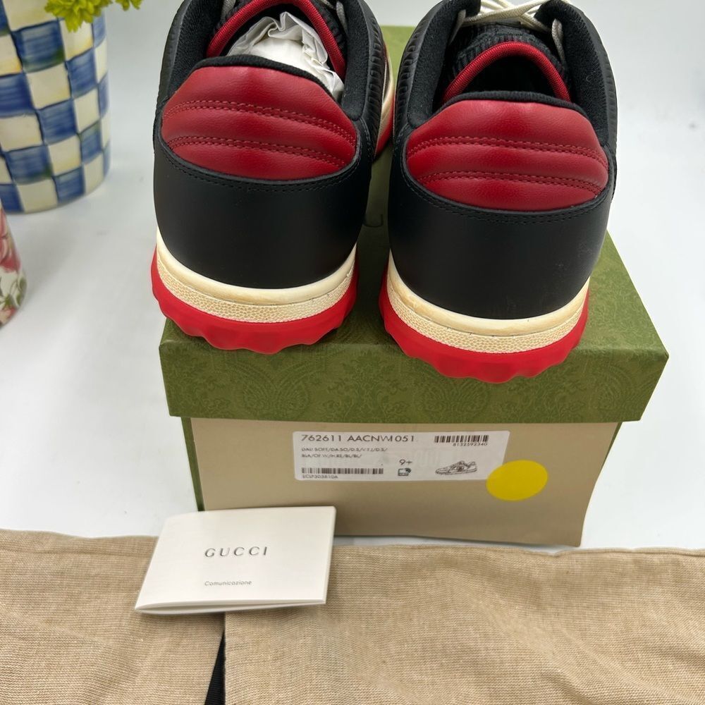 Men's Gucci, Mac 80 low top leather sneakers size 9.5 fits 10 US made in Italy - Picture 9 of 11